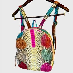 Multicolor Snakeskin Backpack